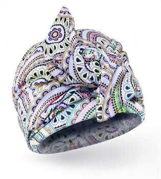 Czapka damska, turban damski na głowę, fiolet, 54-59