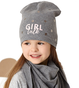 Komplet wiosenny-jesienny dla dziewczynki, czapka i chusta, ciemny róż, Majida, 52-54 cm