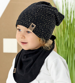 Komplet wiosenny-jesienny dla dziewczynki, czapka i chusta, kakaowy, Stippena, 48-50 cm