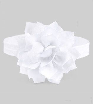 Opaska dla dziewczynki, na głowę, biała z kwiatem, COP0015G, 42-48 cm